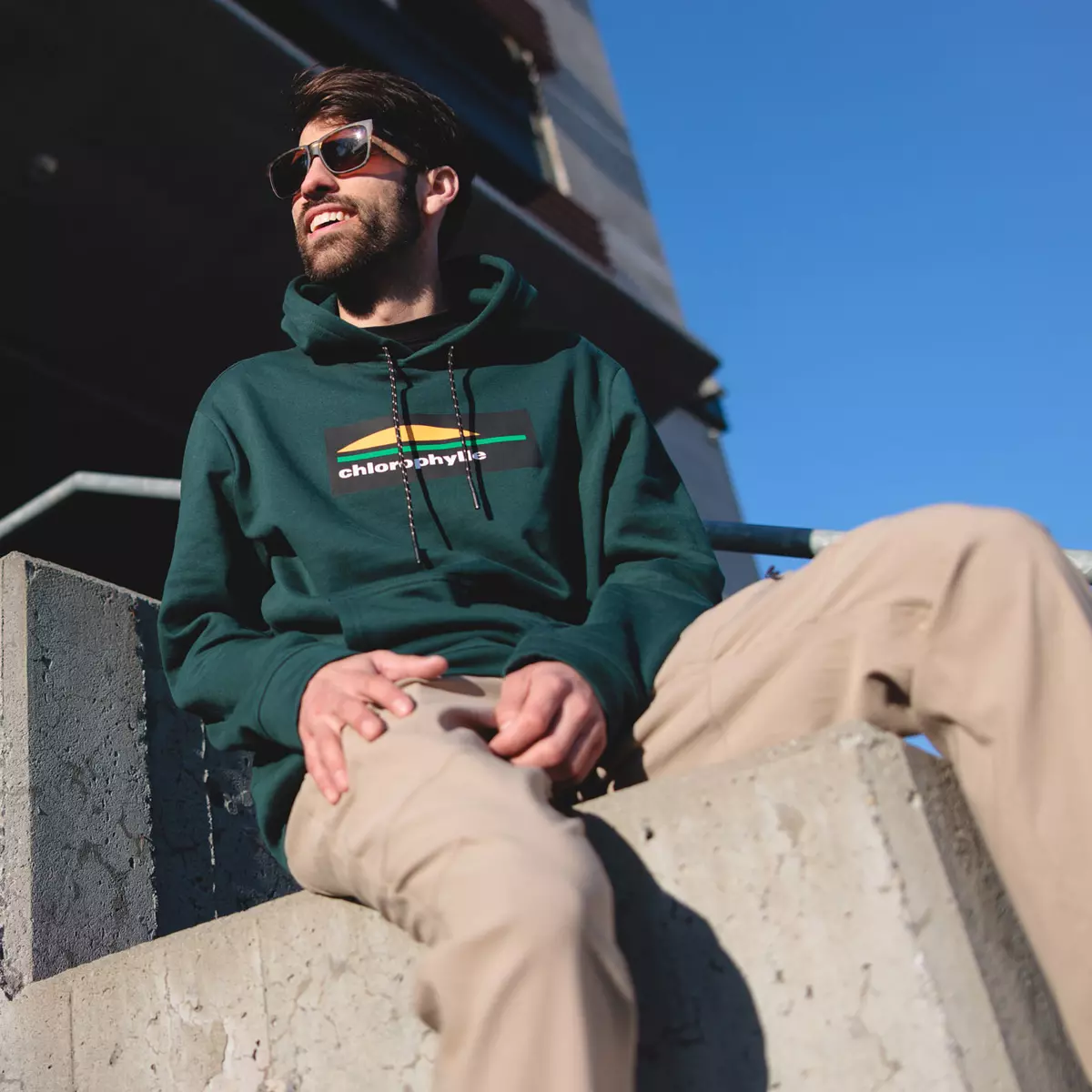 Chloro - Chandail à Capuchon En Coton Ouaté Homme 19 Chloro - Chandail à Capuchon En Coton Ouaté Homme - Image 17